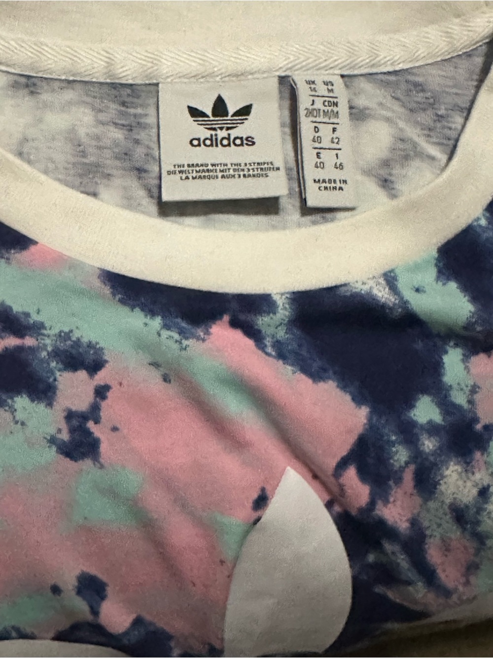 adidas Tie-Dye Tank & Shorts Set in Pink, Mint & Navy - Picture 2 of 2